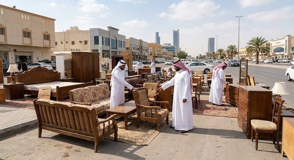 فريق عمل محترف يقوم بفحص وتقييم الأثاث المنزلي بعناية ضمن خدمات شراء الاثاث المستعمل حي الربيع بالرياض لضمان تقديم أفضل الأسعار وتوفير تجربة مريحة وسريعة.