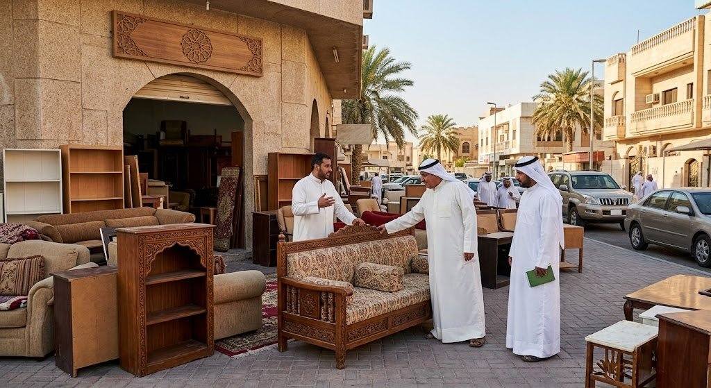 فريق عمل محترف يقوم بأعمال فحص وتقييم ونقل الأثاث المستعمل بدقة وأمان باستخدام أحدث المعدات ضمن خدمات شراء الاثاث المستعمل حي الوشام لضمان تقديم تقييم عادل وسرعة في الإنجاز وراحة العملاء.